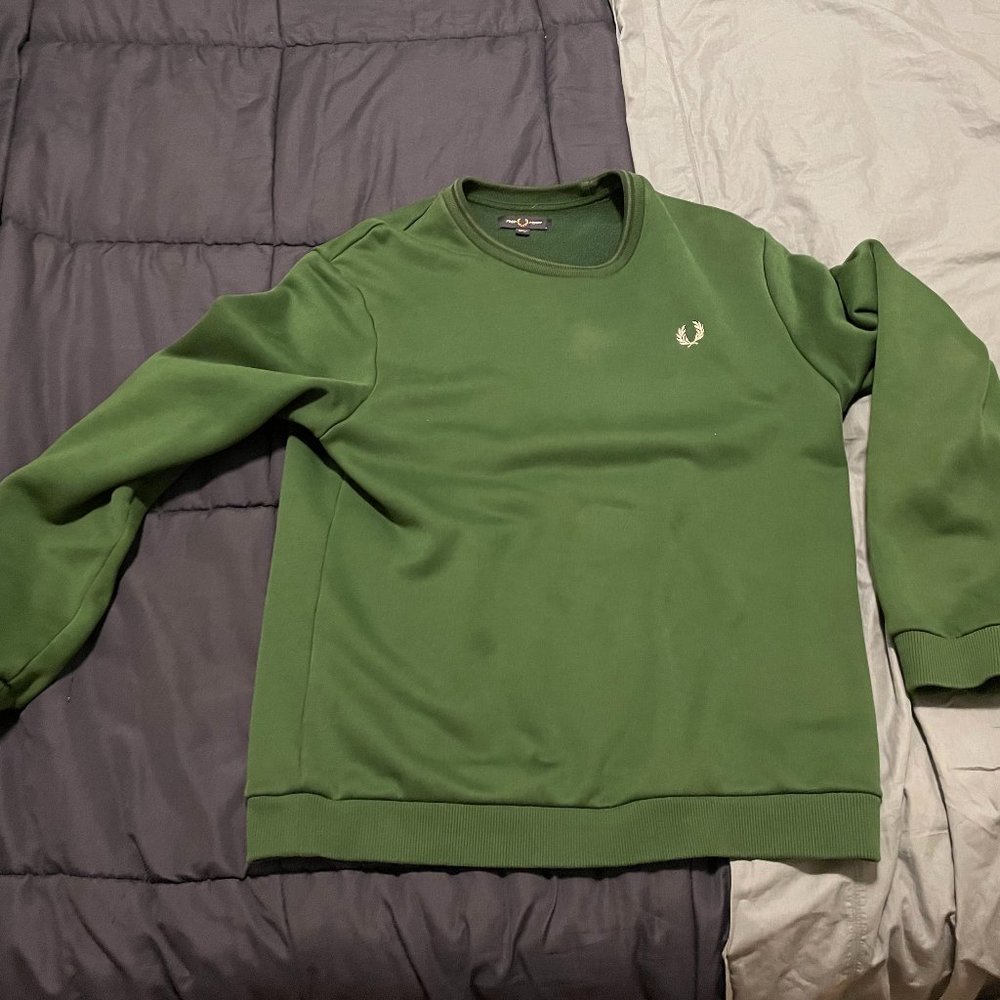 Fred Perry Crew Neck Sweatshirt Dark Green - Medium